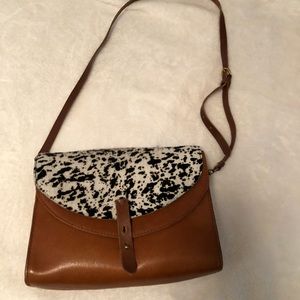 Madewell medium calf hair leather satchel
